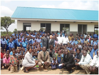 Memorial Photo in front of the New Classroom Block