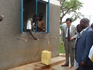 The water kiosks from which the community fetch water