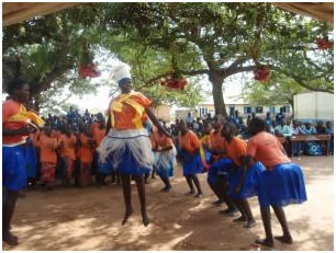 Dancing performance by the students