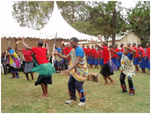 Dancing performance by the students