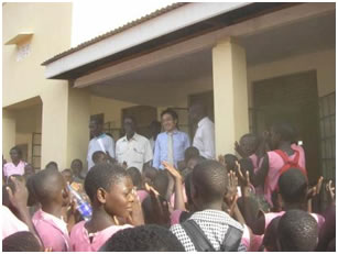 Students appreciating the renovated facilities