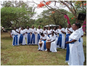 Mothers’ group singing the welcoming song