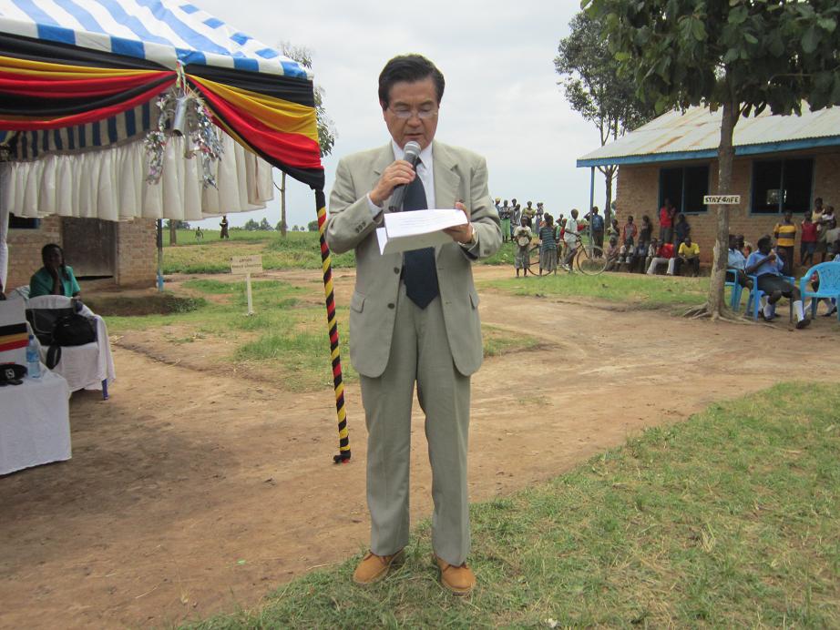 Ambassador addressing 