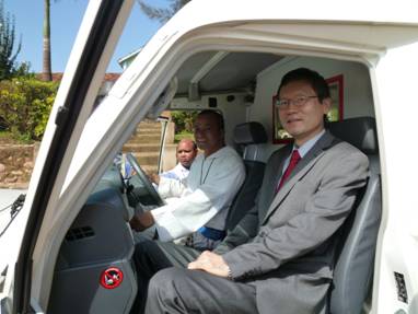 Test ride in the ambulance